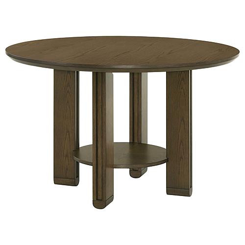 Ottowa 47-inch Round Wood Dining Table w/Shelf Brown by Coaster