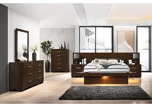 Jessica 6-piece Eastern King Bedroom Set w/Nightstand Panels Cappuccino by Coaster