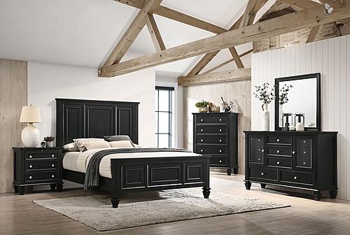 Sandy 5-piece Eastern King Beach Bedroom Set w/High Headboard Black by Coaster