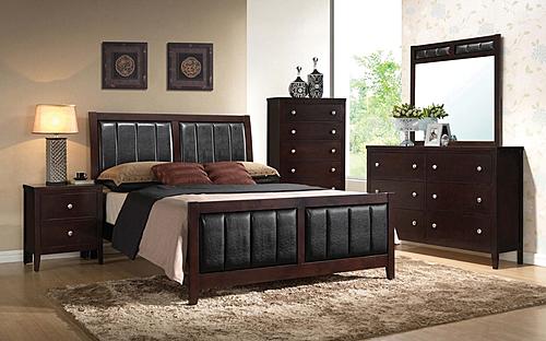 Carlton 5-piece Queen Bedroom Set w/Upholstered Headboard Cappuccino by Coaster