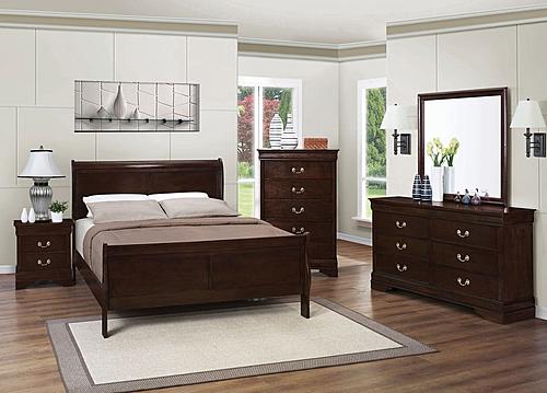 Louis Philippe 4-piece Eastern King Panel Bedroom Set w/High Headboard Cappuccino by Coaster