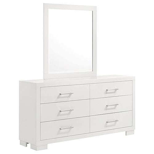 Jessica 6-drawer Dresser w/Mirror White by Coaster