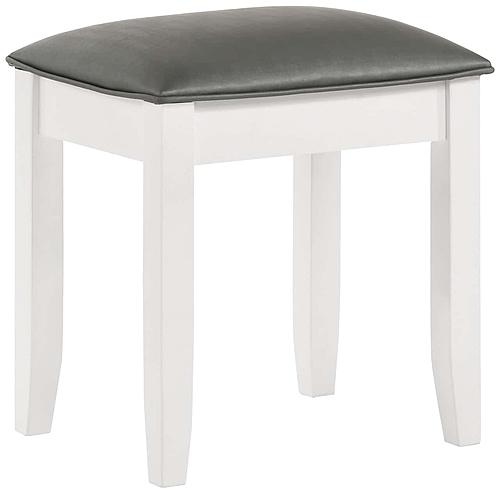Felicity Upholstered Vanity Stool Metallic and Glossy White by Coaster