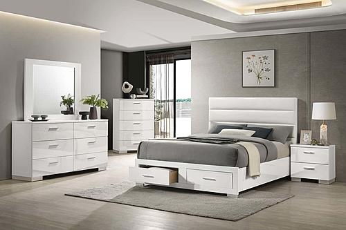 Felicity Storage Bedroom Set White High Gloss by Coaster
