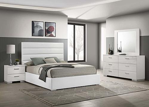 Felicity 4-piece Queen Bedroom Set White High Gloss by Coaster