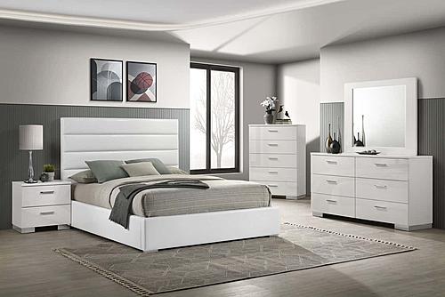 Felicity 5-piece Queen Bedroom Set White High Gloss by Coaster