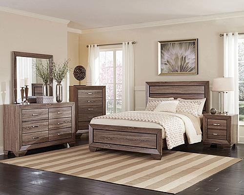 Kauffman 5-piece Queen Bedroom Set w/High Straight Headboard Washed Taupe by Coaster