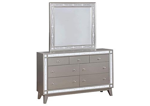 Leighton 7-drawer Dresser w/Mirror Metallic Mercury by Coaster