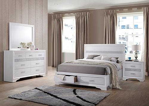 Miranda 4-piece Queen Platform Storage Bedroom Set White by Coaster