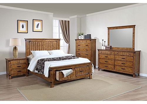 Brenner 5-piece California King Storage Bedroom Set Rustic Honey by Coaster