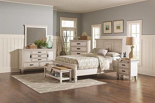 Franco 5-piece Queen Storage Platform Bedroom Set Distressed White by Coaster