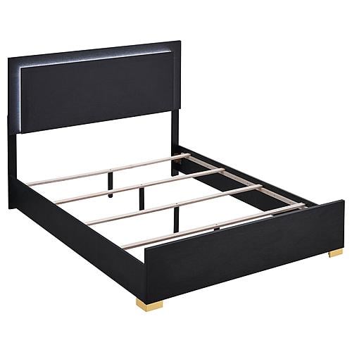 Marceline Eastern King Bed w/LED Headboard Black by Coaster