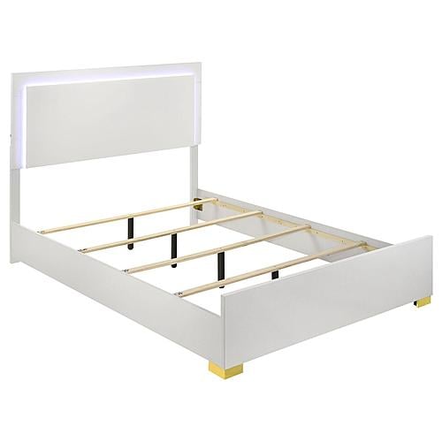 Marceline Queen Bed w/LED Headboard White by Coaster