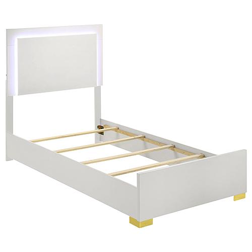 Marceline Twin Bed w/LED Headboard White by Coaster