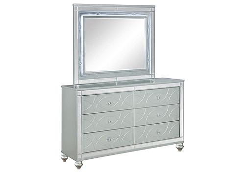 Gunnison 6-drawer Dresser w/Mirror Silver Metallic by Coaster