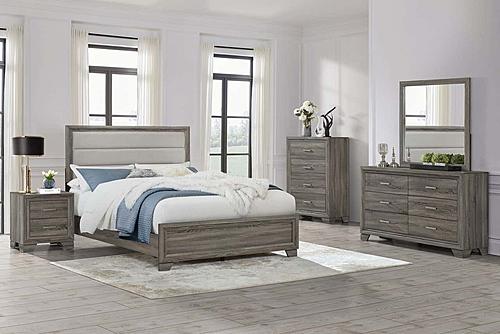 Wright Upholstered Bedroom Set Brown Oak by Coaster