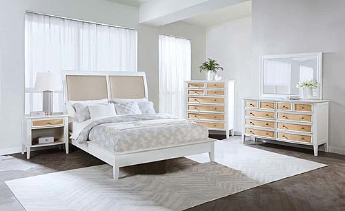 Bexhill Upholstered Panel Bedroom Set White by Coaster
