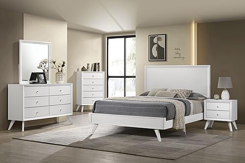 Janelle Panel Bedroom Set - White by Coaster