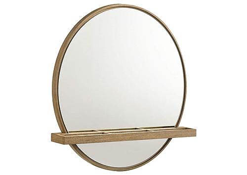 Arini Round Vanity Wall Mirror w/Shelf Sand Wash by Coaster