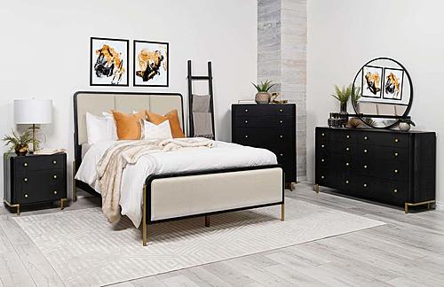 Arini 5-piece Queen Bedroom Set Cream and Black by Coaster