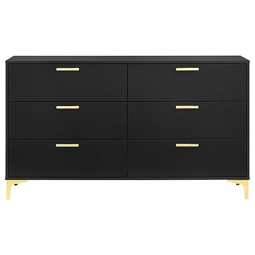 Kendall 6-drawer Dresser Black and Gold by Coaster