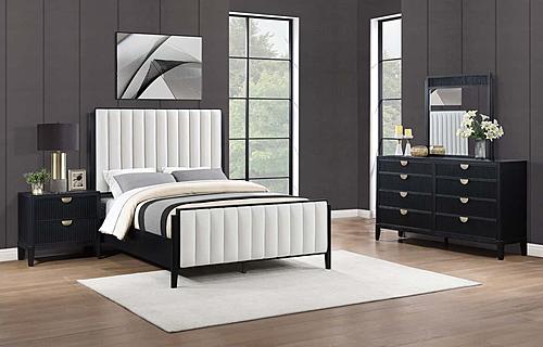 Brookmead 4-piece Upholstered Queen Bedroom Set Black by Coaster
