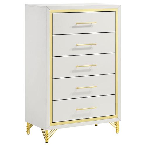 Lucia 5-drawer Bedroom Chest White by Coaster