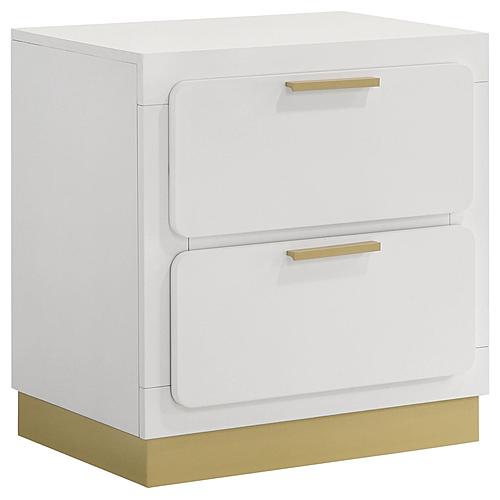 Caraway 2-drawer Nightstand Bedside Table White by Coaster