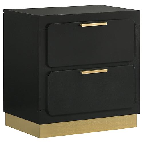 Caraway 2-drawer Nightstand Bedside Table Black by Coaster