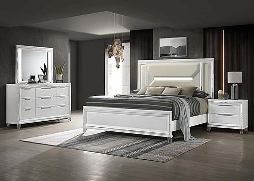 Marmore 4-piece Queen Bedroom Set White by Coaster