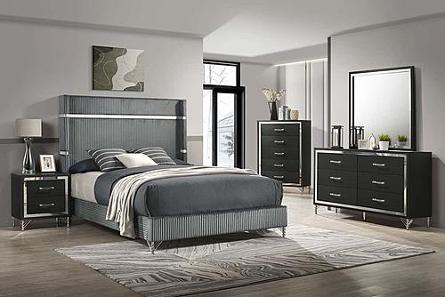 Lucia 5-piece Queen Bedroom Set Grey and Black by Coaster