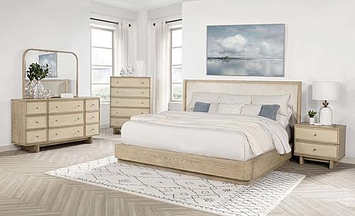 Kailani Wingback Bedroom Set Beige Oak by Coaster