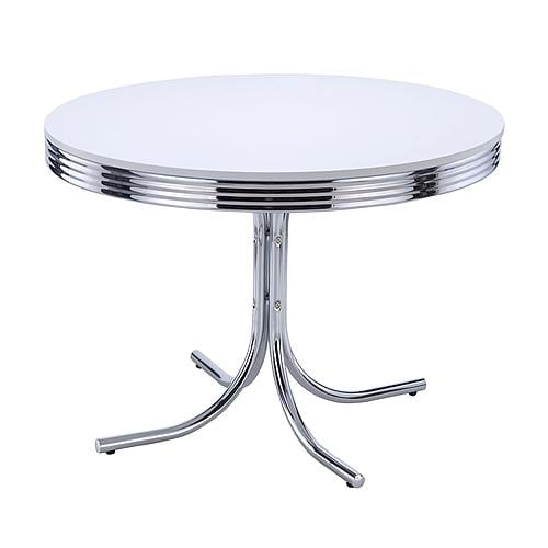 Retro 5-piece Round Dining Set Glossy White and Black by Coaster