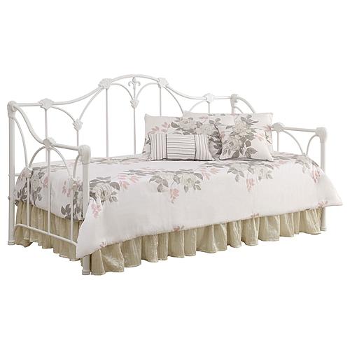 Halladay Twin Metal Daybed with Floral Frame White by Coaster