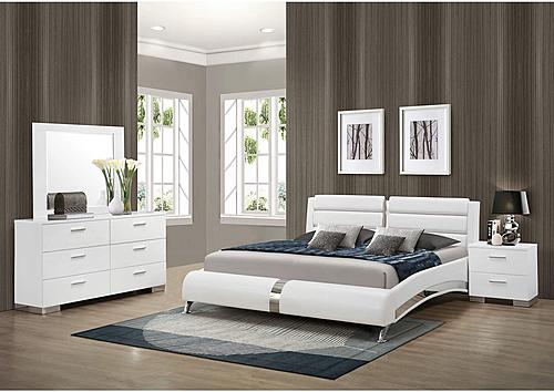Jeremaine 4-piece Queen Bedroom Set Glossy White by Coaster