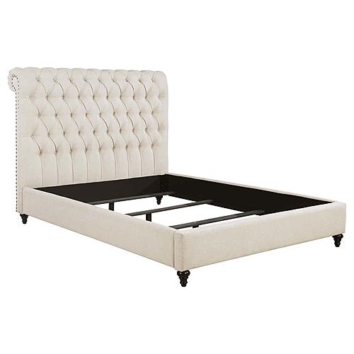 Devon 57-inch Upholstered Panel Bed Beige by Coaster