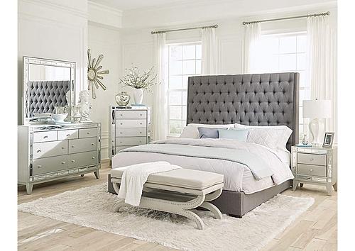 Camille 5-piece Eastern King Bedroom Set Grey and Metallic Mercury by Coaster