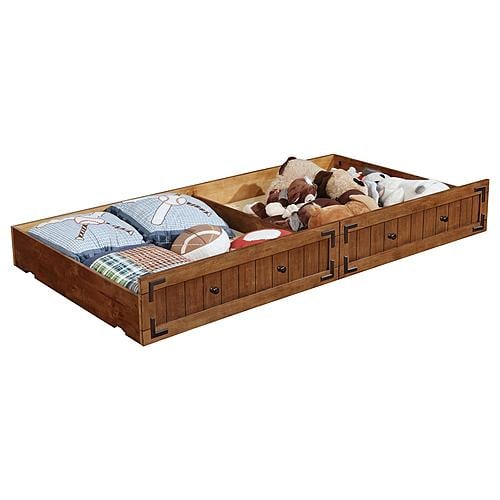 Oakdale Storage Trundle Kids Bed Twin Rustic Honey by Coaster