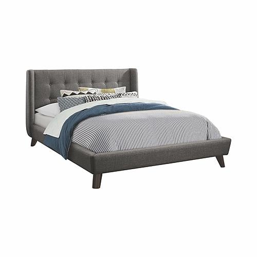 Carrington Button Tufted California King Bed Grey by Coaster