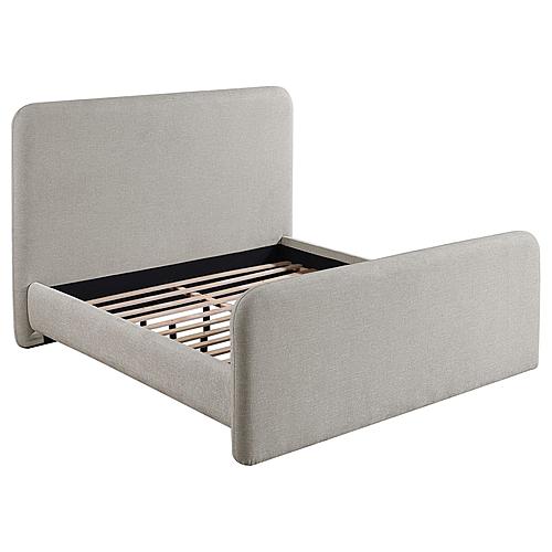 Wren Upholstered Eastern King Platform Bed Grey by Coaster