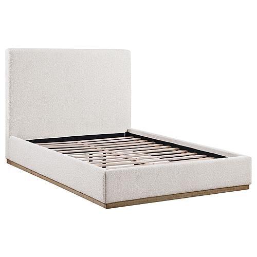 Knox Upholstered Queen Platform Bed Cream by Coaster