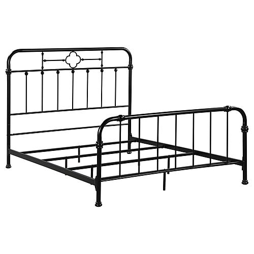 Packlan Queen Metal Panel Bed Matte Black by Coaster