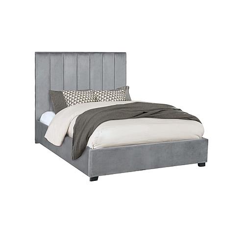 Arles Queen Vertical Channeled Tufted Bed Grey by Coaster