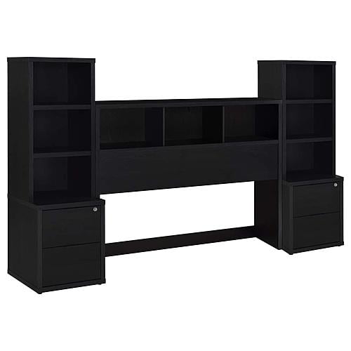 Westpark 3-piece Queen Bedroom Set Bookcase Headboard Black by Coaster