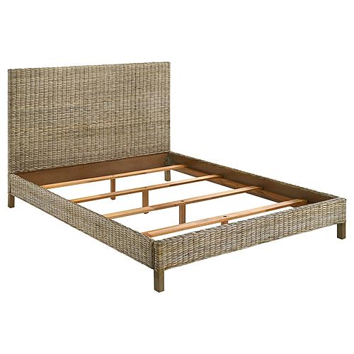 Zyla Woven Rattan California King Panel Headboard Kubu Grey by Coaster