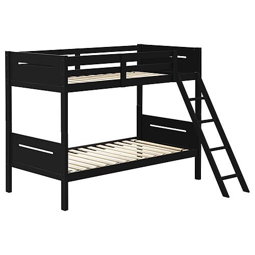 Littleton Twin Over Twin Bunk Bed Black by Coaster