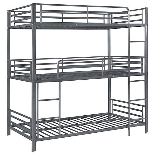 Maynard Metal Triple Twin Bunk Bed Gunmetal by Coaster