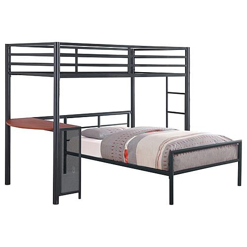 Fisher 2-piece Metal Workstation Loft Bed Set (w/Twin Bed) Gunmetal by Coaster