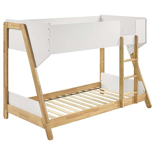 Wyatt Wood Twin Over Twin Bunk Bed White and Natural by Coaster