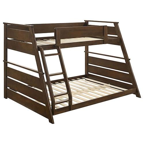 Holden Wood Veneer Twin Over Full Bunk Bed Walnut by Coaster